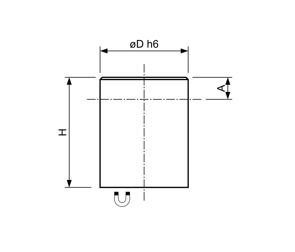 Busmagneet staal met h6 passings tolerantie