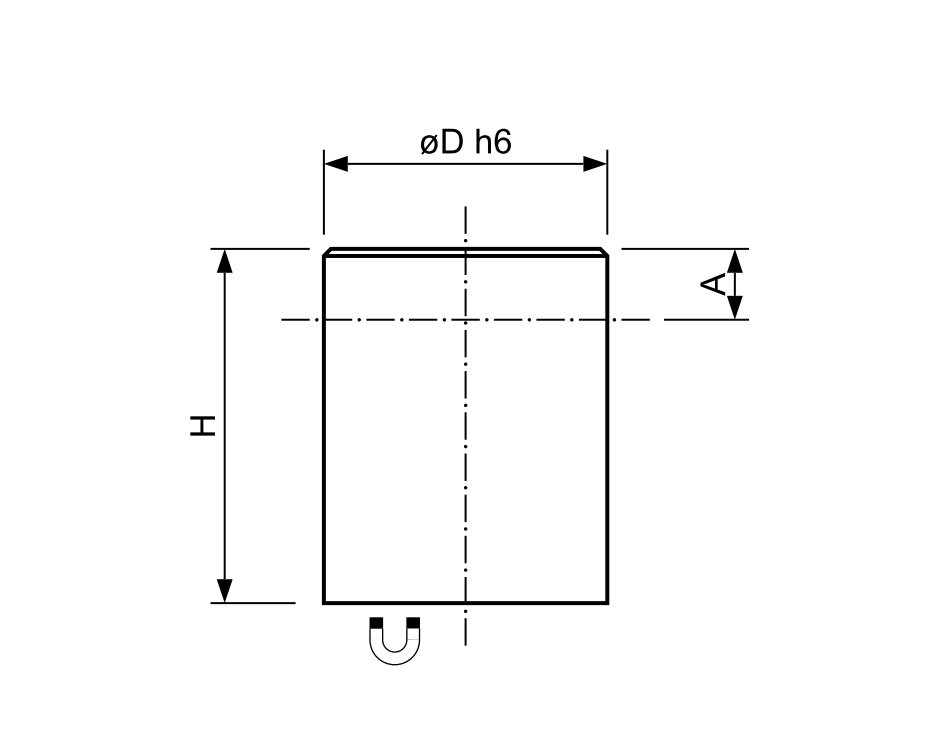 Busmagneet messing met h6 passings tolerantie