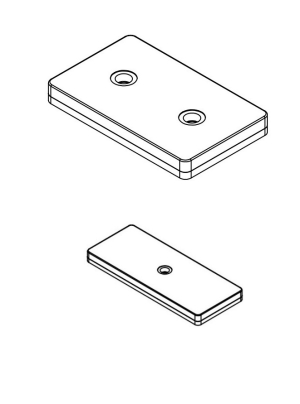 Technische tekening Neodymium magneetsysteem rubber rechthoek verzonken gat A59x45C-Ks2x