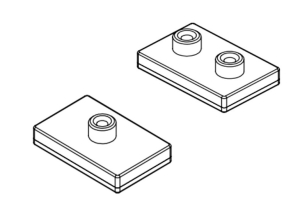 Technische tekening Neodymium magneetsysteem rubber rechthoek draadbus A35x22A-Kw2xM4