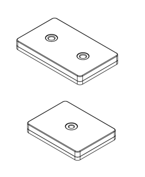 Technische tekening Neodymium magneetsysteem rubber rechthoek draadgat A59x45D-Kw2xM5