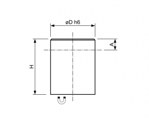 Technische tekening Alnico busmagneet staal met passingstolerantie SG6-ALN-h6