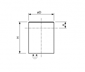 Technische tekening Alnico busmagneet staal verzinkt zonder passingstolerantie SG63-ALN