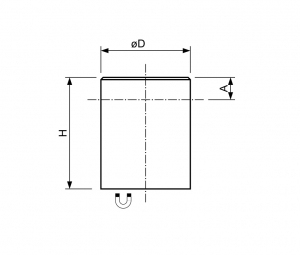 Technische tekening Alnico busmagneet staal verzinkt zonder passingstolerantie SG16-ALN