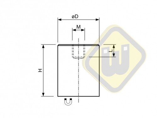 Alnico busmagneet staal met draadgat rood gelakt MP.10.01