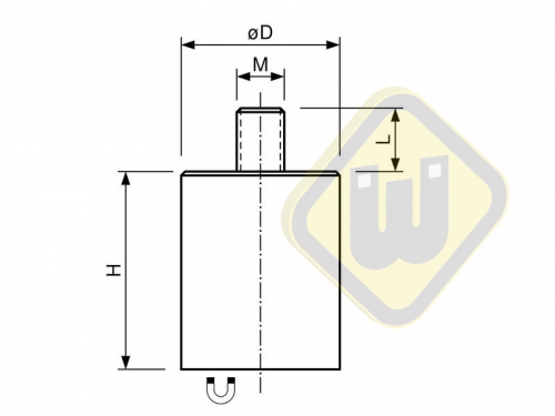 Alnico busmagneet staal verzinkt met draadstift SGAG13-ALN-vM4x8