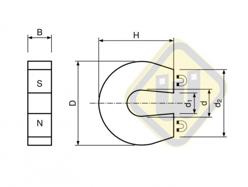 Alnico kleine hoefijzer magneet rood gelakt MP.50.01