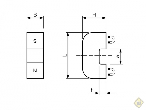 Alnico kleine hoefijzer magneet rood gelakt MP.60.01