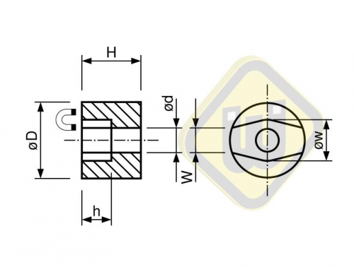 Alnico knopmagneet met doorlopend gat rood gelakt MP.30.01