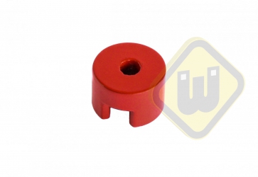 Alnico knopmagneet met doorlopend gat rood gelakt MP.30.02