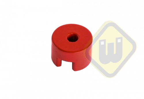 Alnico knopmagneet met doorlopend gat rood gelakt MP.30.02