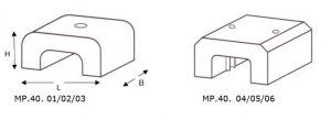 Technische tekening Alnico krachtige hoefijzer magneet rood gelakt MP.40.01