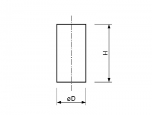 Technische tekening Alnico ronde staaf magneet blank ALN-ST-10x30