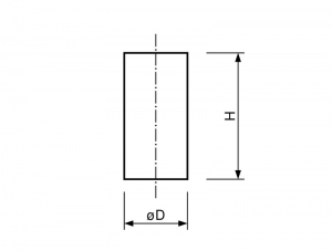 Technische tekening Alnico ronde staaf magneet blank ALN-ST-6x20