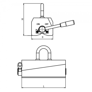 Technische tekening Permanente Hefmagneten NEO 300 (BUX)