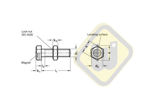 Bout met Neodymium magneet verzinkt SB10x25NdAG-v