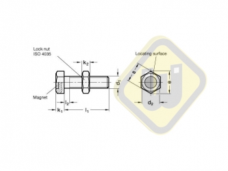 Bout met Neodymium magneet verzinkt SB16x80NdAG-v