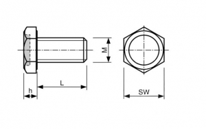 Technische tekening Bout met Neodymium magneet verzinkt SB16x30NdAG-v
