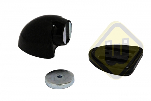 Deurmagneet systeem op rubber basis bocht CF22-2W ZWART