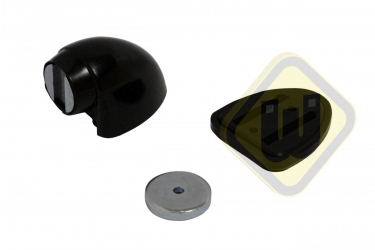 Deurmagneet systeem op rubber basis bocht CF22-2W ZWART