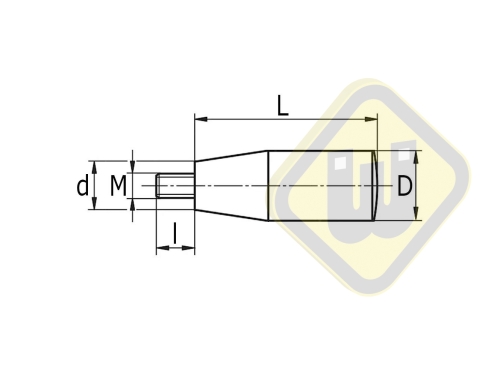 Handgreep Kegelgreep M10x15