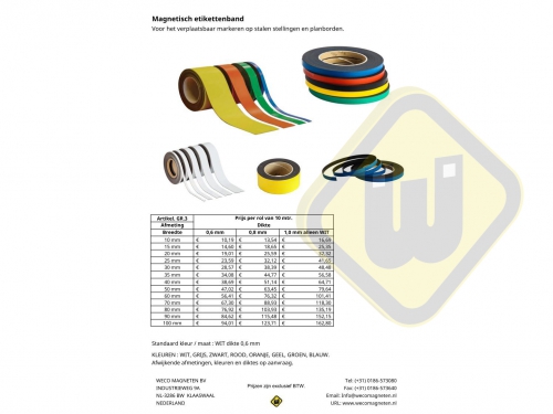 Magnetisch Etikettenband MEB-R30x0,8 GEEL