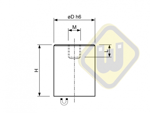 Neodymium busmagneet messing met draadgat en h6passingstolerantie SG10ND-h6M4x7