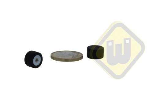 Neodymium magneetsysteem rubber draadgat A12D-KsM3