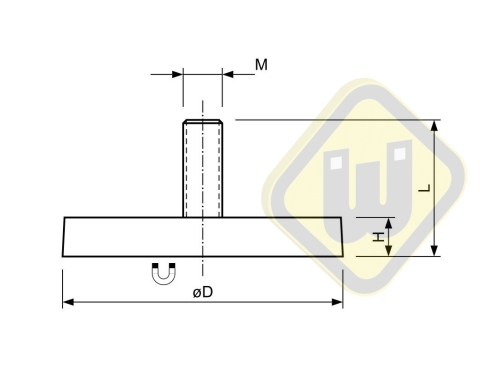 Neodymium magneetsysteem rubber draadstift A18AG-KwM4x6