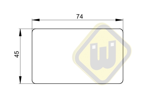 Neodymium magneetsysteem rubber rechthoek draadbus A74x45A-Ks2xM5