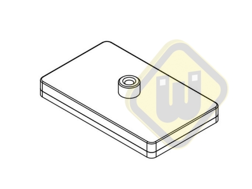 Neodymium magneetsysteem rubber rechthoek draadbus A74x45A-KsM5