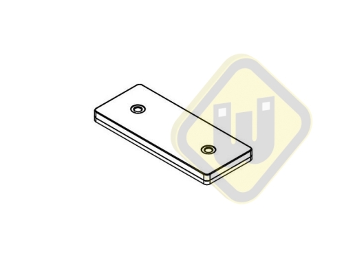 Neodymium magneetsysteem rubber rechthoek draadgat A110x45D-Kw2xM6