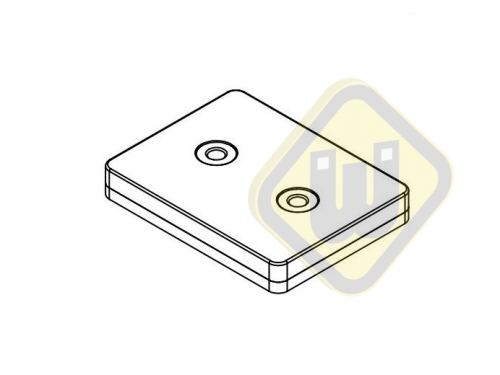 Neodymium magneetsysteem rubber rechthoek draadgat A59x45D-Ks2xM5