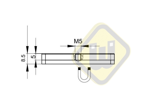Neodymium magneetsysteem rubber rechthoek draadgat A59x45D-KsM5