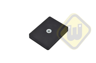 Neodymium magneetsysteem rubber rechthoek draadgat A59x45D-KsM5