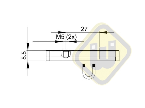 Neodymium magneetsysteem rubber rechthoek draadgat A59x45D-Kw2xM5