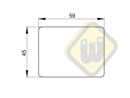 Neodymium magneetsysteem rubber rechthoek draadgat A59x45D-KwM5