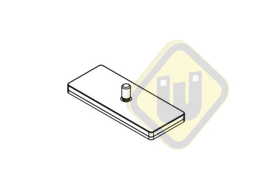 Neodymium magneetsysteem rubber rechthoek draadstift A110x45AG-KsM8