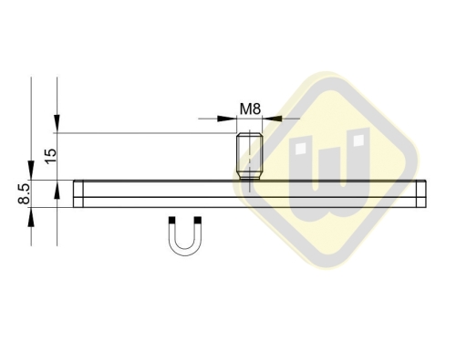 Neodymium magneetsysteem rubber rechthoek draadstift A110x45AG-KwM8