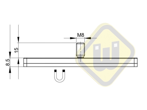 Neodymium magneetsysteem rubber rechthoek draadstift A110x45AG-KwM8