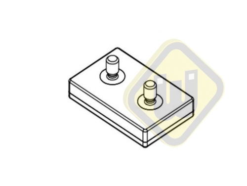 Neodymium magneetsysteem rubber rechthoek draadstift A35x22AG-Ks2xM4