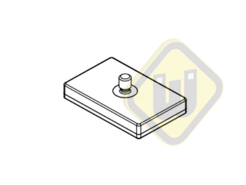 Neodymium magneetsysteem rubber rechthoek draadstift A35x22AG-KwM4