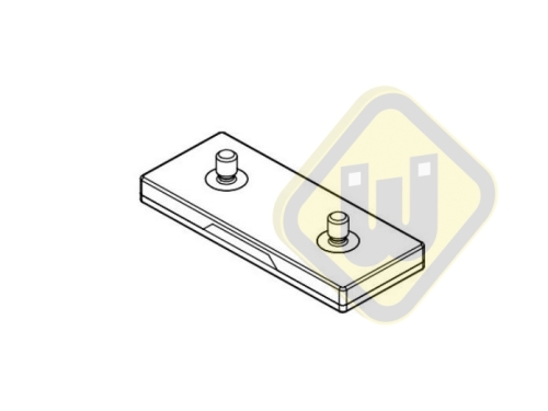 Neodymium magneetsysteem rubber rechthoek draadstift A55x22AG-Ks2xM4