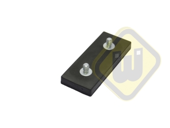Neodymium magneetsysteem rubber rechthoek draadstift A55x22AG-Ks2xM4