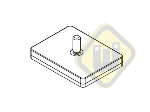 Neodymium magneetsysteem rubber rechthoek draadstift A59x45AG-KsM6