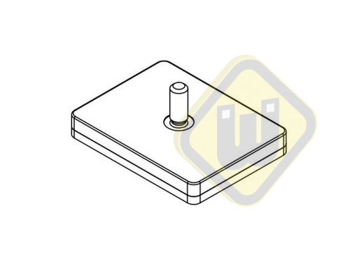 Neodymium magneetsysteem rubber rechthoek draadstift A59x45AG-KwM6