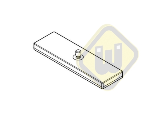 Neodymium magneetsysteem rubber rechthoek draadstift A75x22AG-KsM4