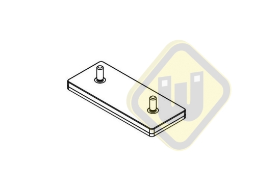 Neodymium magneetsysteem rubber rechthoek draadstiften A110x45AG-Ks2xM6