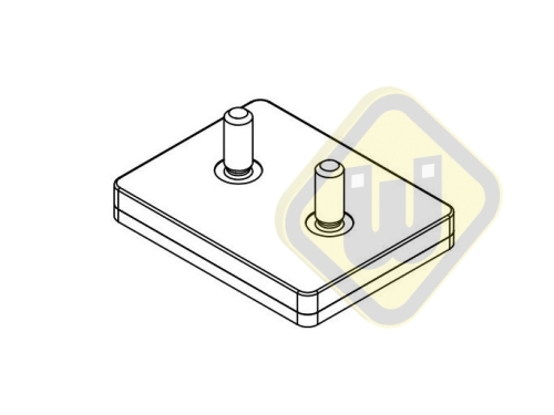 Neodymium magneetsysteem rubber rechthoek draadstiften A59x45AG-Ks2xM6