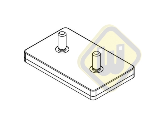 Neodymium magneetsysteem rubber rechthoek draadstiften A74x45AG-Ks2xM6